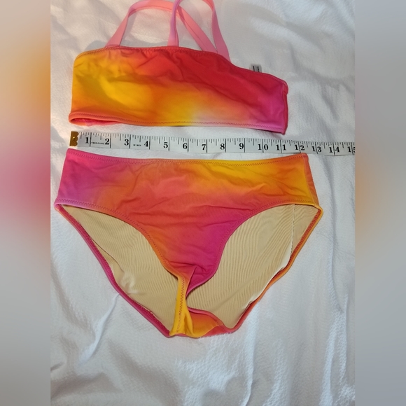 NWOT GIRLS HOT LAVA SUNSET SPORT CROSS BACK BIKINI - Picture 4 of 5